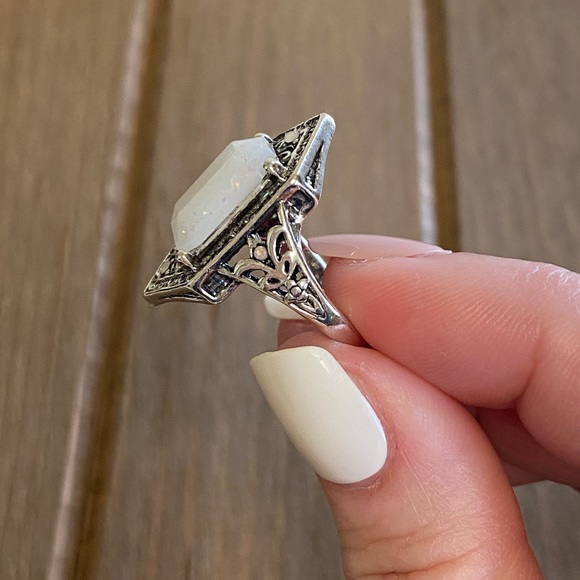 🔥3/$25🔥Sterling Silver Victorian Fire Opal Ring - Picture 7 of 9